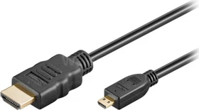 goobay High Speed mit Ethernet HDMI 2.0 Kabel Typ-A/Typ-D Micro schwarz, 3m