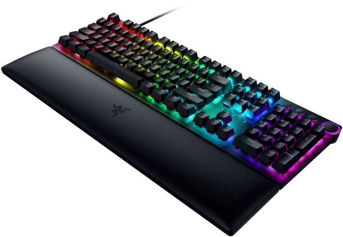 Razer Huntsman V2, schwarz, LEDs RGB, Razer Clicky Optical PURPLE, USB, FR