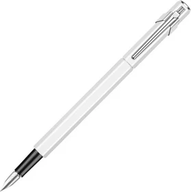 Caran d'Ache 849 weiß lackiert, rechte Hand, mittel