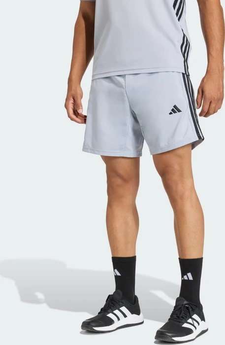 adidas Workout Essentials Base 3 Stripes Hose kurz halo silver/black (Herren)