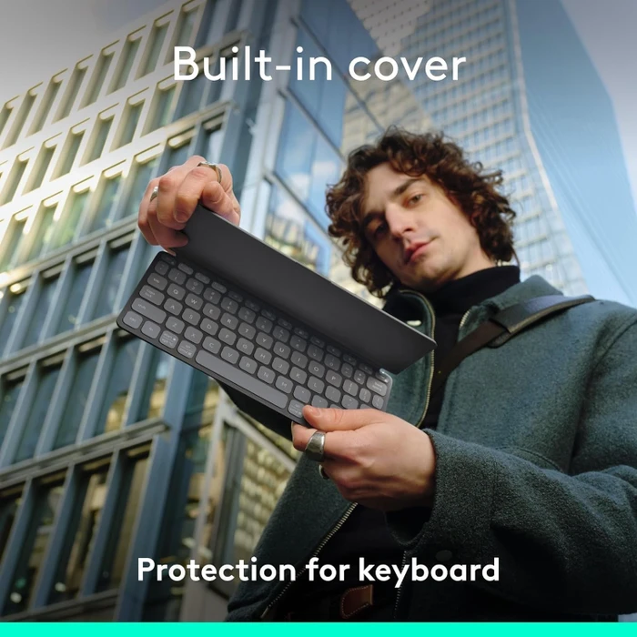 Logitech Keys-To-Go 2 für iPad, Grafit, Bluetooth, DE