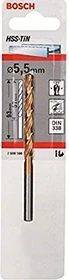 Bosch Professional HSS-TiN Spiralbohrer, 5.5x57x93mm, 1 Stück