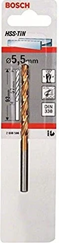 Bosch Professional HSS-TiN Spiralbohrer, 5.5x57x93mm, 1 Stück