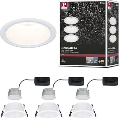 Paulmann Cole Coin LED 6W Einbauleuchte weiß, 3 Stück