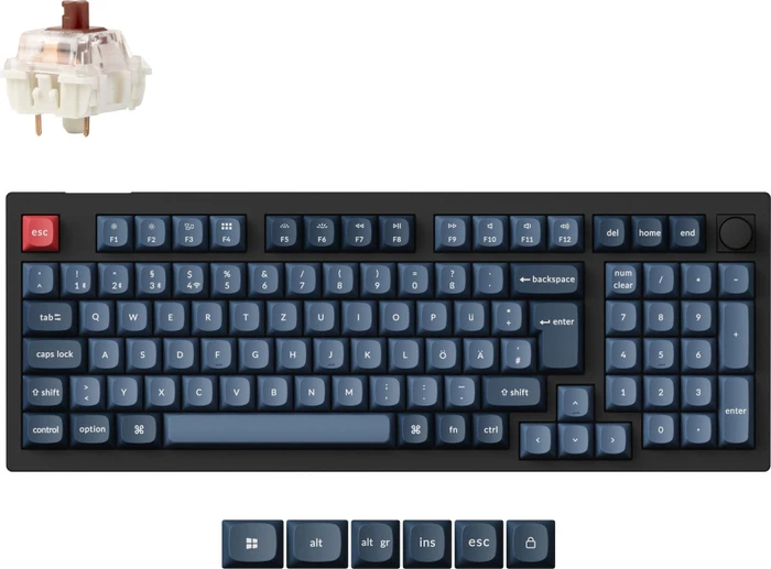 Keychron V5 Max, Carbon Black, 96%, LEDs RGB, hot-swap, Gateron Jupiter BROWN, USB/Bluetooth, DE