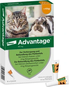 Bayer Advantage für Katzen und Kaninchen unter 4kg, 1.6ml (4x 0.4ml)