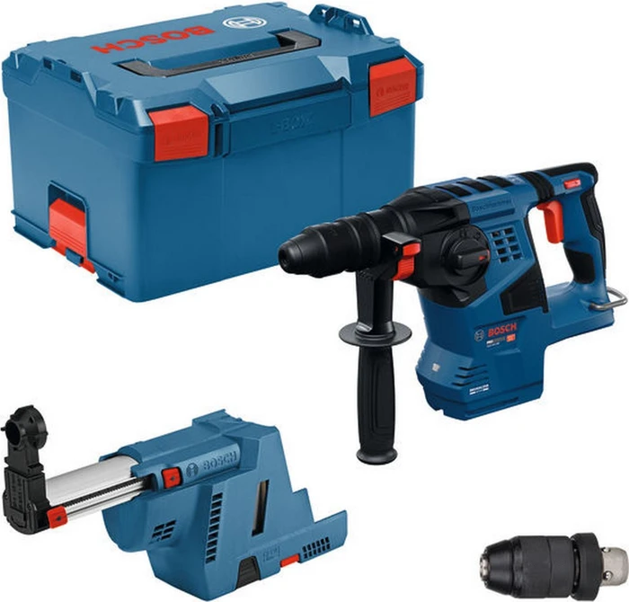 Bosch Professional PRO GBH 18V-28 F Akku-Bohr-/Meißelhammer solo inkl. L-Boxx + Absaugsystem