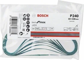 Bosch Professional J455 Best for Inox Schleifband K240, 10x330mm, 10 Stück