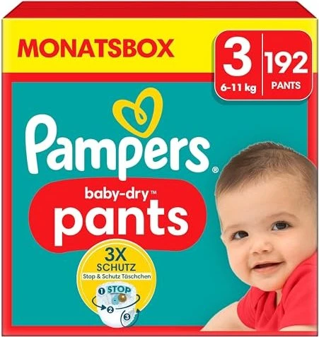 Pampers Baby-Dry pants Gr.3 Einwegwindel, 6-11kg, 192 Stück
