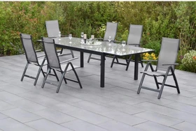 Merxx Carrara Gartenmöbel-Set diamantbraun, 7-tlg.