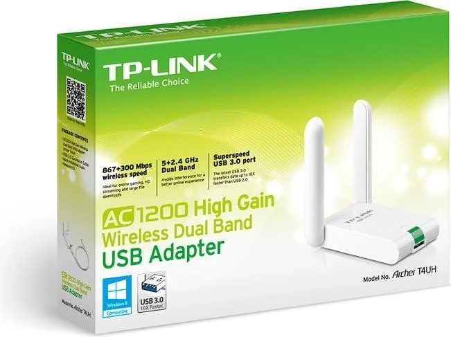 TP-Link AC1200 High Gain DualBand, 2.4GHz/5GHz WLAN, USB 3.0 Micro-B [Buchse]