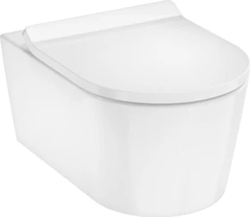 Hansgrohe EluPura S Wand WC Set 540 AquaHelix Flush, HygieneEffect mit WC-Sitz mit SoftClose und QuickRelease, Slim
