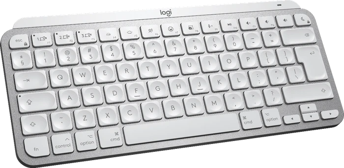 Logitech MX Keys Mini for Mac, LEDs weiß, Logi Bolt, Pale Gray, weiß/grau, USB/Bluetooth, US