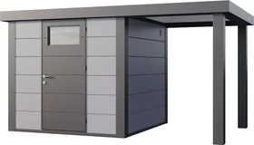 Telluria Classico 2424 Gerätehaus inkl. Anbau 1.68m rechts hellgrau