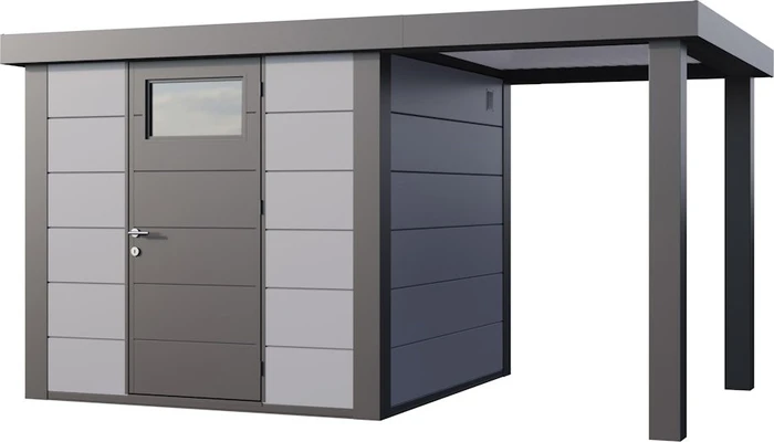 Telluria Classico 2424 Gerätehaus inkl. Anbau 1.68m rechts hellgrau