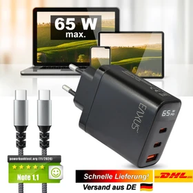 Eaxus Ladegerät 3-Port 65W schwarz
