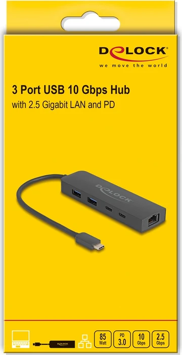 DeLOCK USB Type-C 2.5G USB-Hub, USB-C 3.1 [Stecker]