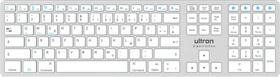 Ultron UMK-1 kabellose Tastatur für Mac, Windows und Android silber, Bluetooth, DE (305371)