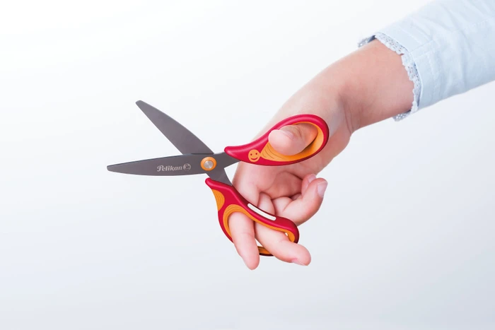 Pelikan griffix Schulschere, Universalschere, Rechtshänder, 140mm, orange/rot