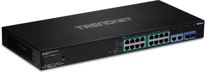 TRENDnet TPE Rackmount Gigabit Switch, 16x RJ-45, 2x RJ-45/SFP, 220W PoE+