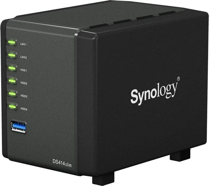 Synology DiskStation DS411slim, 256MB RAM, 1x RJ-45 1000Base-T, 2x USB-A 2.0