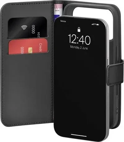 Puro Wallet Stand Case für Apple iPhone 17 Pro schwarz