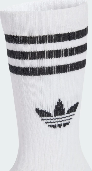 adidas 3-Streifen Crew Socken weiß/schwarz, 6 Paare (Junior)