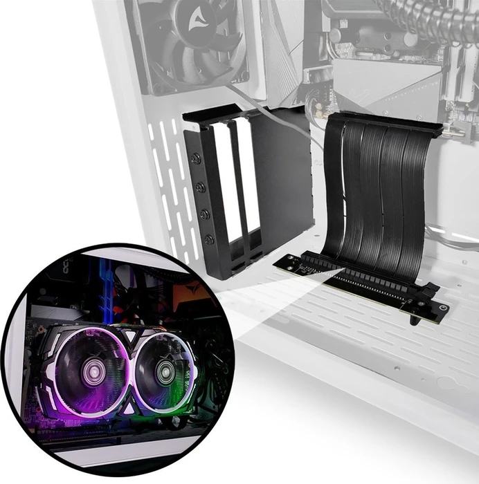 Sharkoon VGCK Compact Vertical Graphics Card Kit 4.0, EU Version, gewinkelt, PCIe 4.0, 115mm