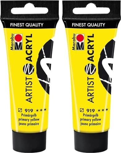 Marabu Artist Acryl Acrylfarbe, primärgelb, 22ml