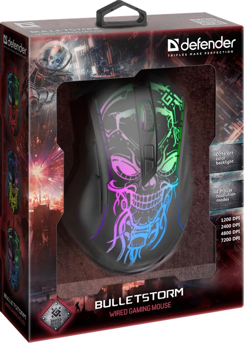 Defender Bulletstorm GM-928 RGB Gaming Mouse schwarz, USB