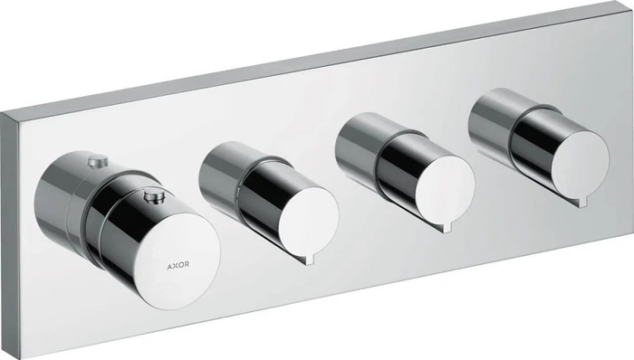 Hansgrohe Axor ShowerSolutions Thermostatmodul 360/120 Kontrollfeld für 3 Verbraucher eckig brushed black chrome