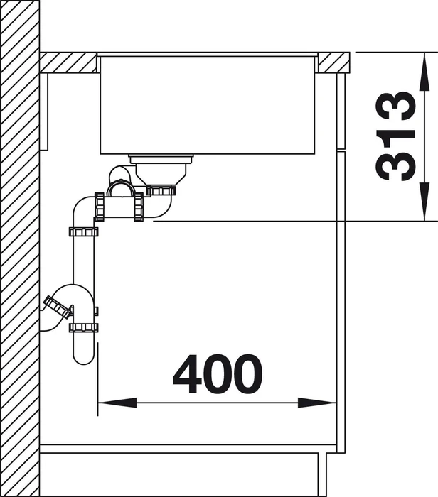 Blanco Subline 340/160-F Einbau Becken links mit Ablauffernbedienung weiß