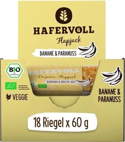 Hafervoll Organic Flapjack Banana/Brazil Nut Haferriegel 1.08kg (18x 60g)