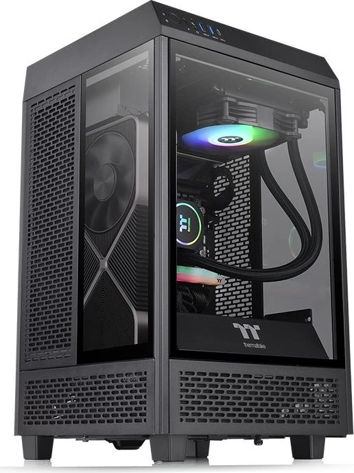 Thermaltake The Tower 100, schwarz, Glasfenster, Mini-ITX