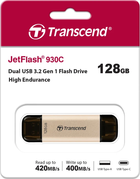 Transcend JetFlash 930C 128GB, USB-A + USB-C, USB 3.2 Gen 1×1