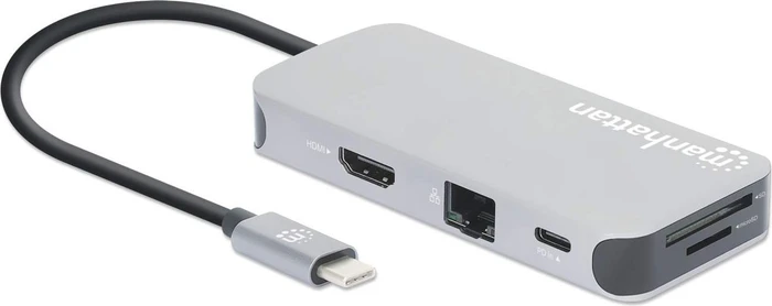 Manhattan 8-in-1 Docking Station, USB-C 3.0 [Stecker]