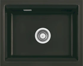 systemceram Kara 50 U/g Unterbau Becken mittig mit Ablauffernbedienung nigra