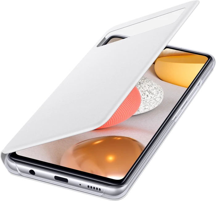 Samsung S-View Wallet Cover für Galaxy A42 5G weiß
