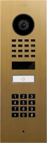 DoorBird D1101KV IP Video Türstation mit 1 Ruftaste, Keypad Modul, Edelstahl, Gold-Optik, gebürstet, Unterputz