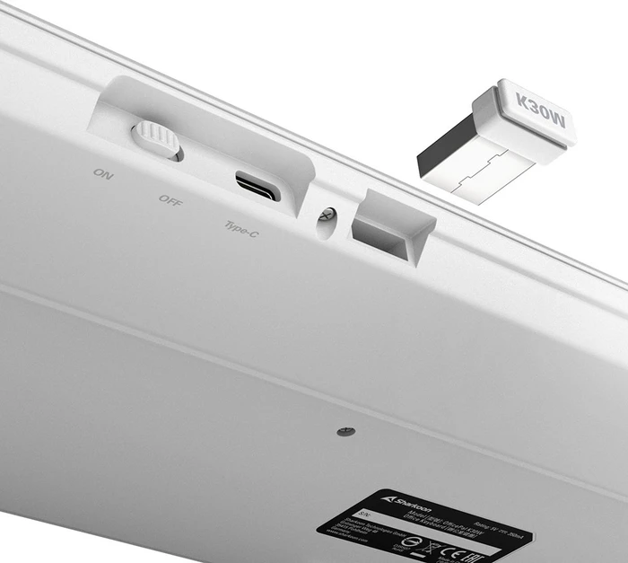 Sharkoon OfficePal K30W Wireless Keyboard, weiß, USB, DE