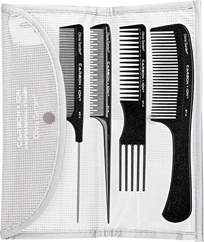 Olivia Garden Carbon+ Ion SC-Kamm-Set schwarz/weiß