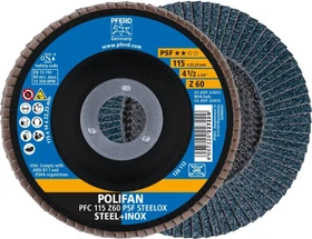 Pferd PFC 115 Z 60 PSF STEELOX POLIFAN Fächerschleifscheibe K60, 115x22.23mm, 10 Stück