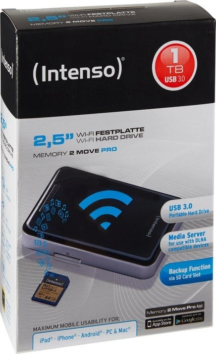 Intenso Memory 2 Move Pro schwarz 1TB, 1x USB 3.0 Micro-B