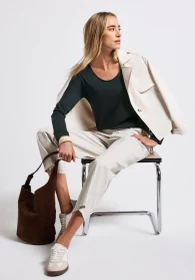 Street One Unifarbe Sweatshirt evernight green (Damen)