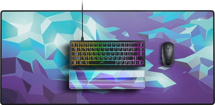 Cherry Xtrfy WR5 Litus Blue Compact Wrist Rest, transparent/violett/türkis/blau