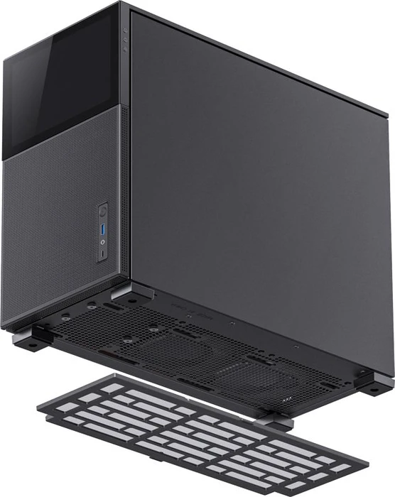 Jonsbo D31 Mesh Screen Black, schwarz, Glasfenster