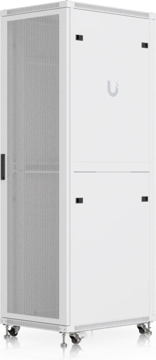 Ubiquiti 42U Rack Cabinet, 19" Rackschrank 42HE, mit Rollen, Gitternetztür, weiß, 800mm tief