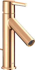 Hansgrohe Axor Starck Einhebel-Waschtischmischer 100 CoolStart mit Hebelgriff und Zugstangen-Ablaufgarnitur polished bronze