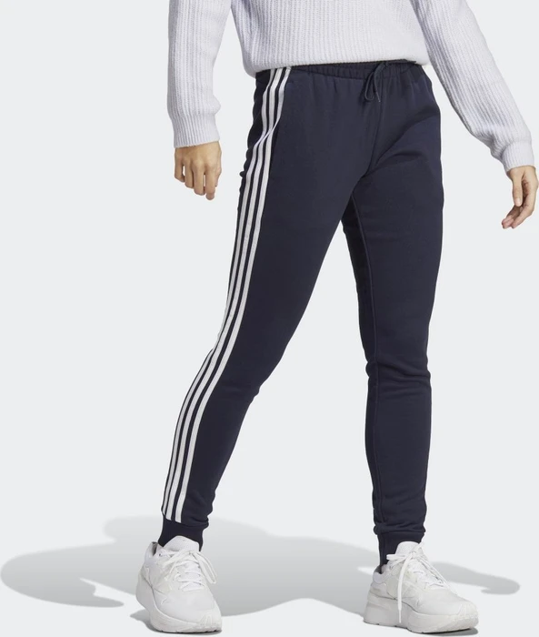 adidas Essentials 3-Streifen French Terry Cuffed Trainingshose lang legend ink/white (Damen)