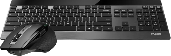 Rapoo 9900M Multi-mode Wireless Desktop Combo schwarz, USB/Bluetooth, DE